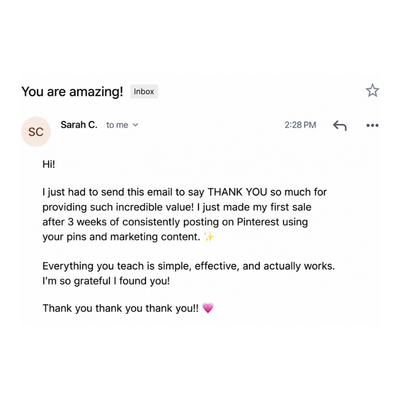 Customer result screenshot